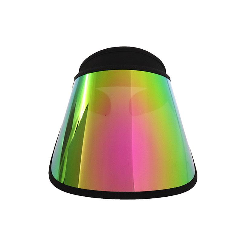 

Wholesale Pink Rainbow Transparent Sunglasses Sun Protection UV Long Plastic Visor Hat