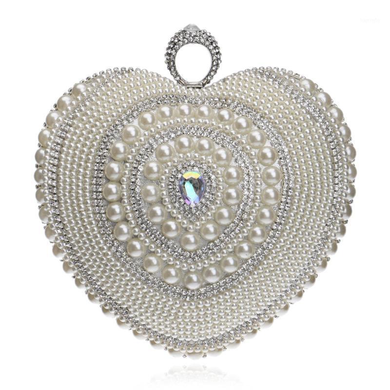 

Ladies Pearl Evening Bags European and American Lady Dresses Evening Bags Love Banquet Clutches1, Black