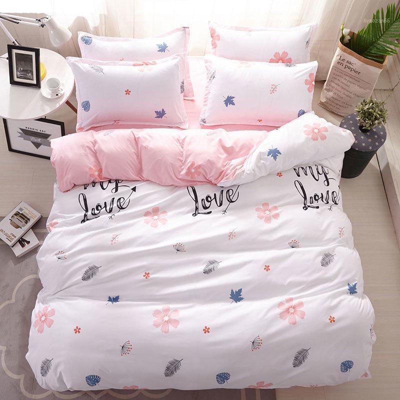 

Flower Leaf 4pcs Girl Boy Kid Bed Cover Set Duvet Cover Adult Child Bed Sheets And Pillowcases Comforter Bedding Set 2TJ-610211, 2tj-61021-003