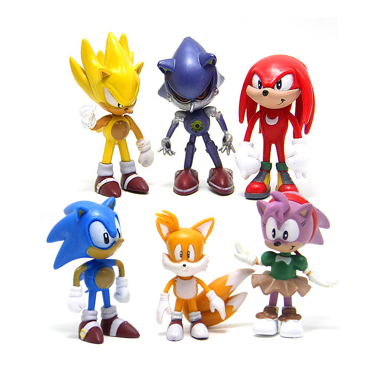 

1 Set Retail 6Pcs/set Anime Cartoon Sonic The Hedgehog Figure Action Set Doll Toys Free Shipping