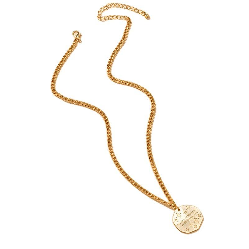 

Ins 2021 New Gold Chain Stars Letters Geo Minimalism Minimalist Pendant Choker Necklaces Korean Fashion Chic Party Jewelry