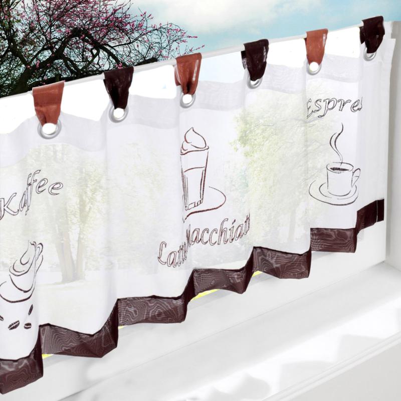 

Fashion Cafe Embroidered Curtains for the Kitchen 100% Polyester Pastoral Style Small Cafe Curtain 1 PCS With Cloth Rings, As seen in picture
