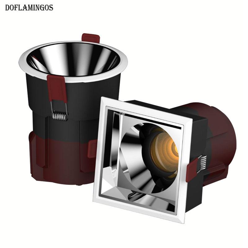 

New Senior Led Recessed Spotlight High CRI Adjustable Angle Hotel living Luxury Villa Round Square Anti-Dazzling Ceiling Light