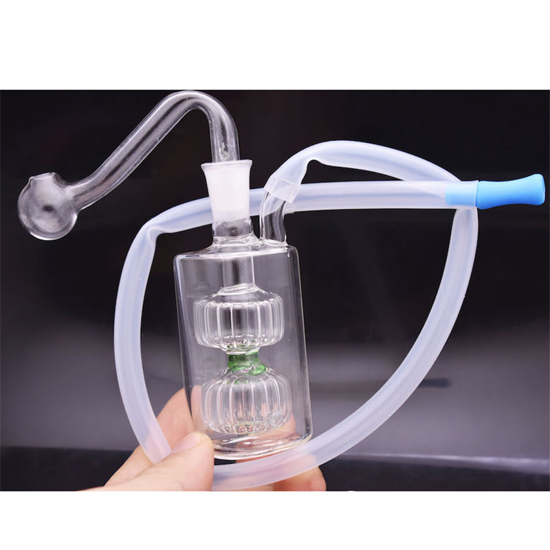 

Glass Dab Rigs Multifounction Oil Burner bong Mini Glass Hookah Smoking Pipe recycler Bong with 10mm glass oil burner pipe