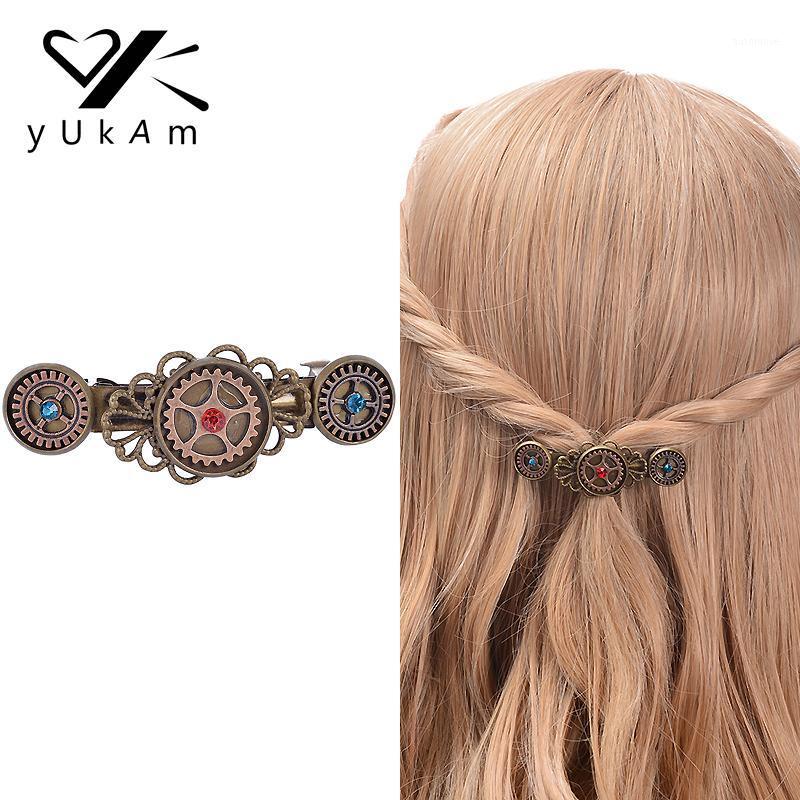 

YUKAM Steampunk Gears Metal Alloy Hairdressing Hair Pins Barrettes Head Ornaments Hair Clips for Women Girls Jewelry Accessories1
