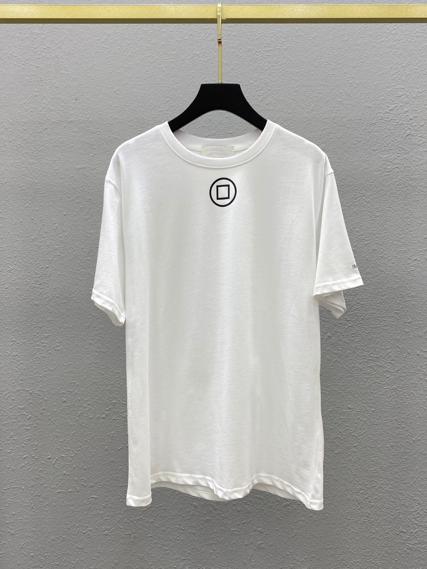 

Geometry simple short sleeve T-shirt 2021 spring and summer new round neck Pullover Top loose trend women' T-shirt, White