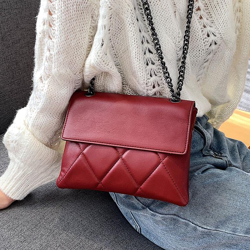 

2021 Women Small Chain Crossbody Messenger Bag Shoulder Bags PU Leather Fashion Handbags Purses Good Quality New, Beige