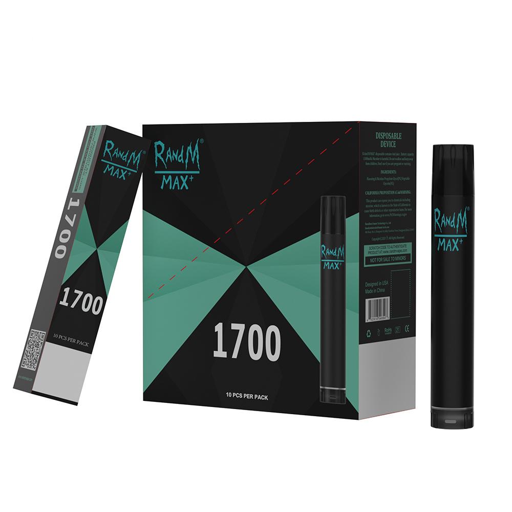 

Original RandM Updated randm max plus disposable E cigarette r and m 16 colors available 1700puffs
