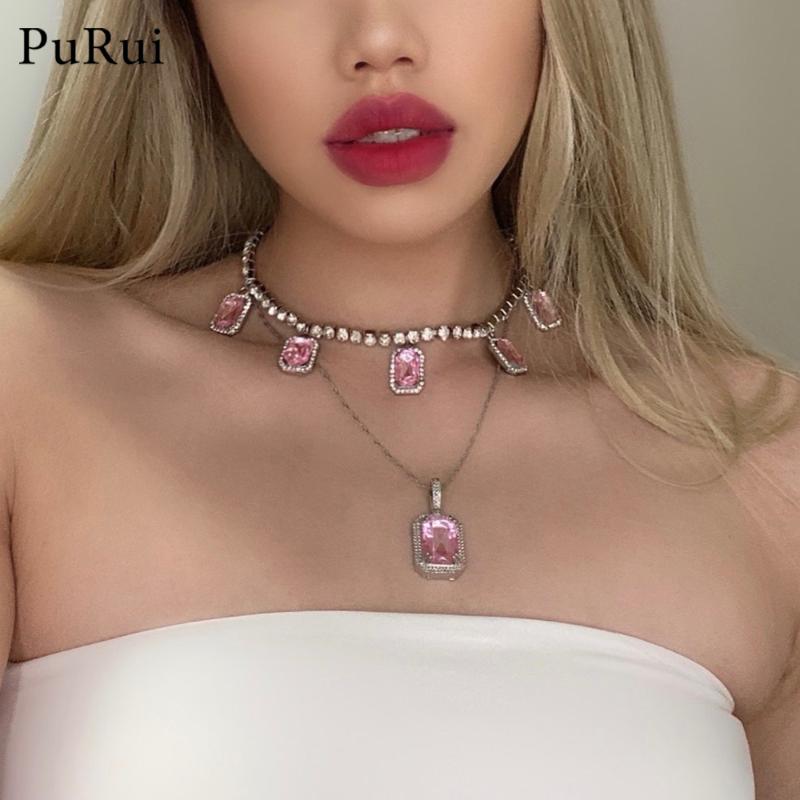 

Luxury Crystal Rhinestone Statement Necklaces Vintage Tennis Chain Choker Collar Fashion Wedding Jewelry Necklaces for Women