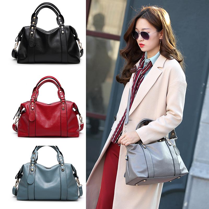

2020 autumn and winter new female bag trend wild fashion Boston bag ladies single shoulder messenger pillow, Red