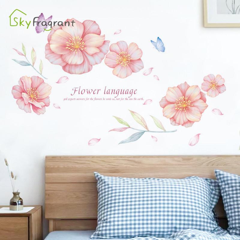 

Bedroom bedside renovation flower stickers dining room decoration living room TV wall sofa wall decor home self-adhesive sticker