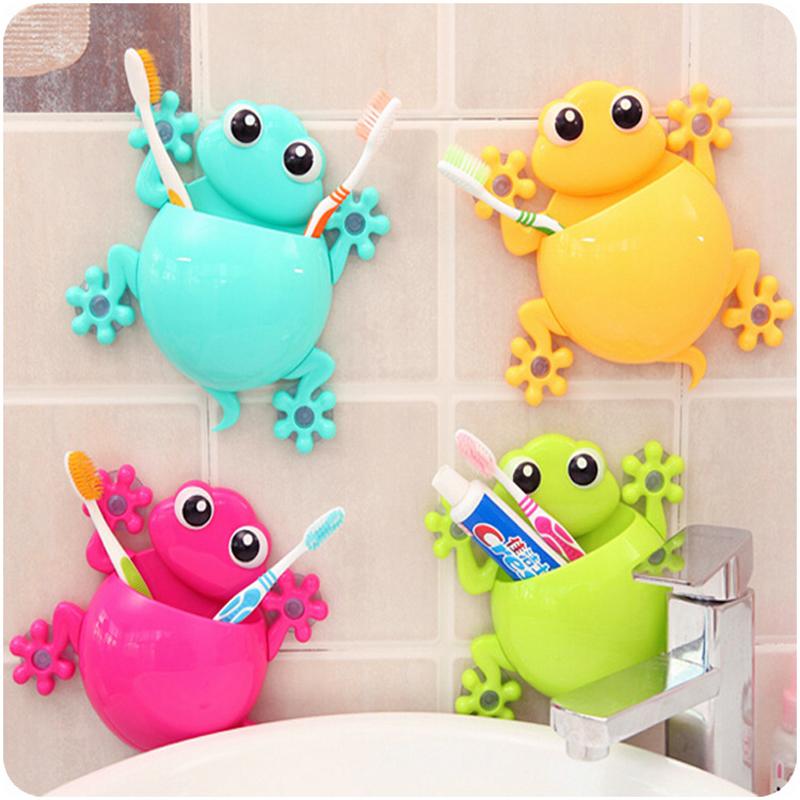 

Plastic Cartoon Sucker Gecko Toothbrush Holder Rack Wall Suction Hook Tooth Brush Holder Bathroom Organizer Bathroom Accessories