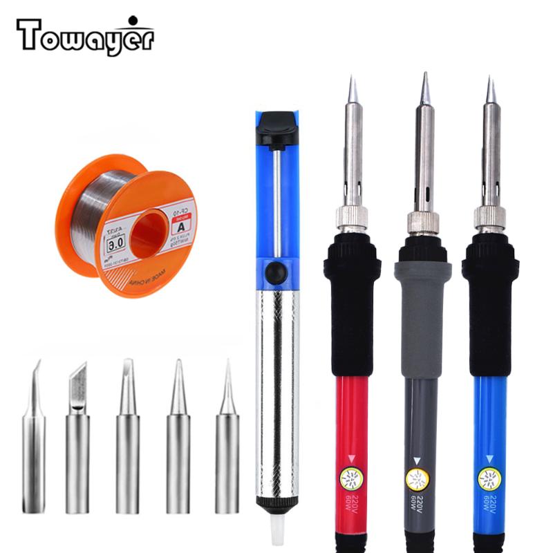 

60W Electric Soldering Irons Temperature Adjustable Electric Iron Mini Handle Heat Pencil Soldering Iron Kit Tools