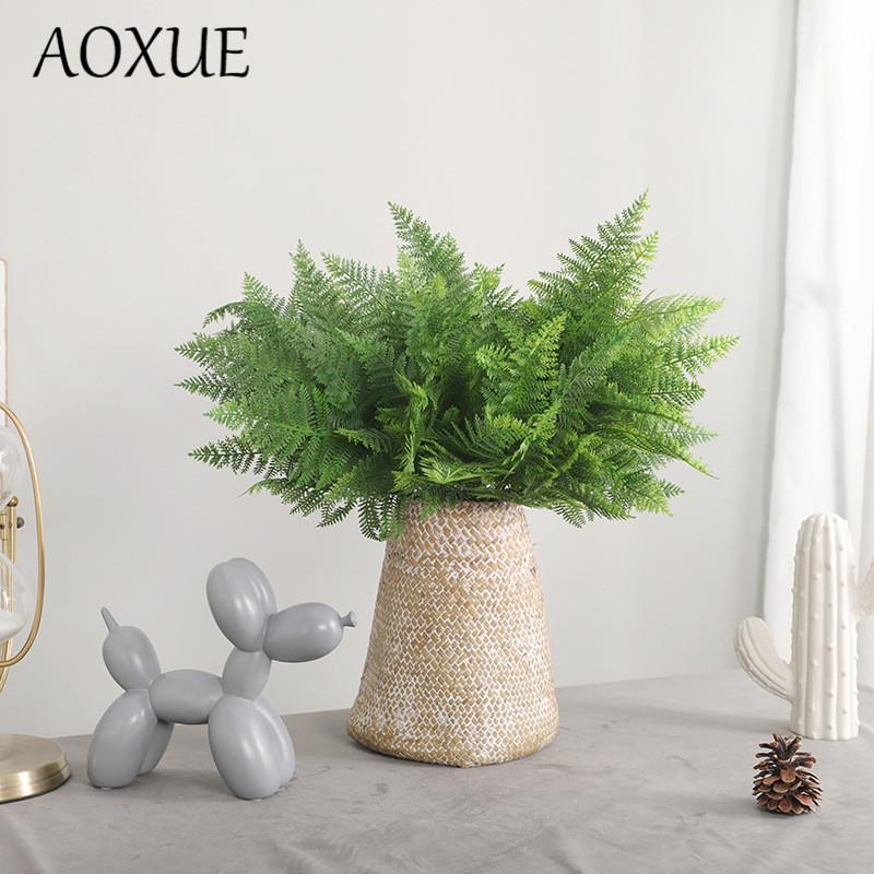 

5 branches 35 pieces Persian leaf simulation plant fake flower plastic Persian home living room garden wedding decoration flower1, Red green