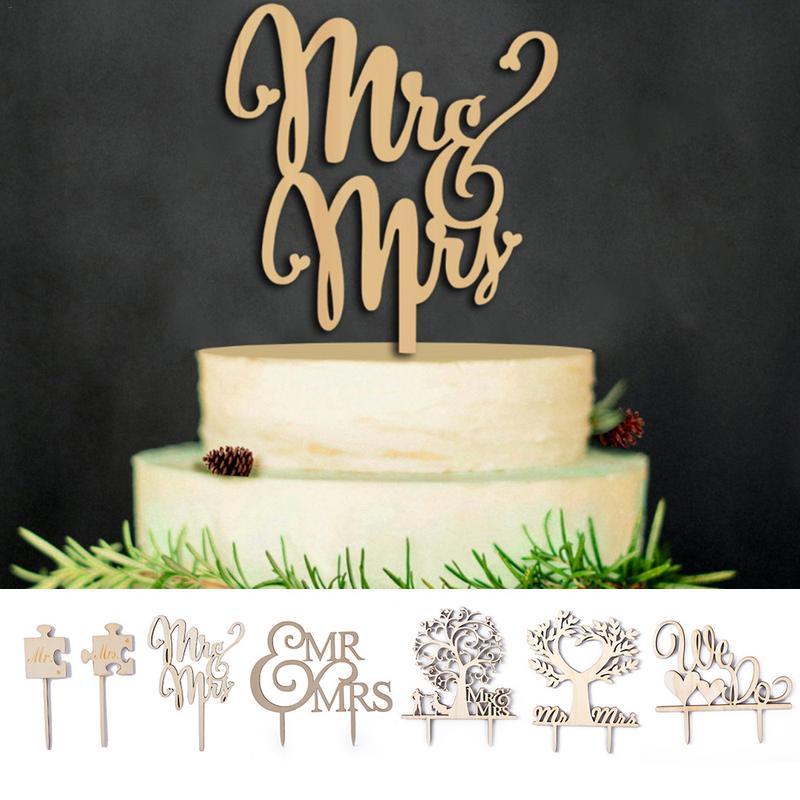 

Wooden Mr And Mrs Initial Cake Topper Wedding Cake Rustic Topper Wedding Decoration Supplies