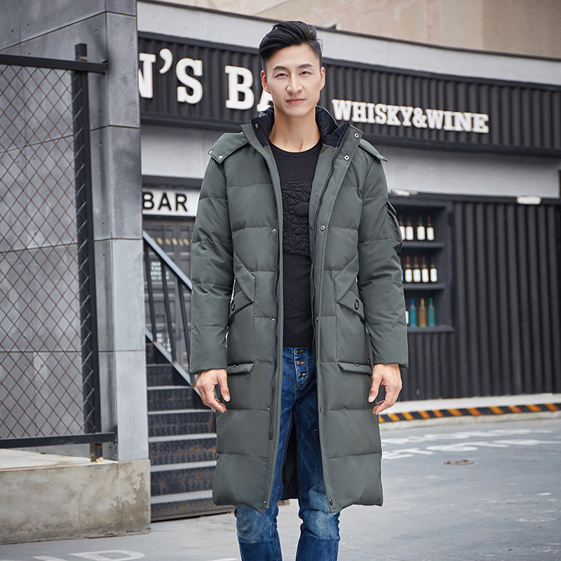 

Coat Male Cotton 2020 New Big on the Knee Long Army Green with Hood Winter Jacket More Size Xl-10xl 4ugi