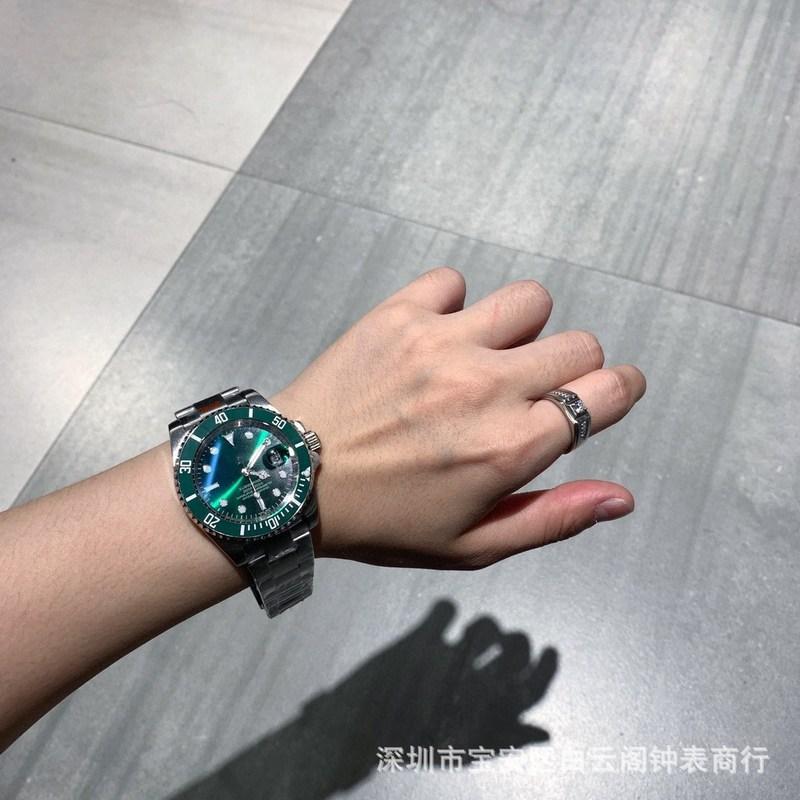 

High quality Mens role Top Brand Luxury Watches Automatic Mechanical Sapphire Mirror 904L Stainless steel Calendar Submarine Waterproof Lumi, Silver
