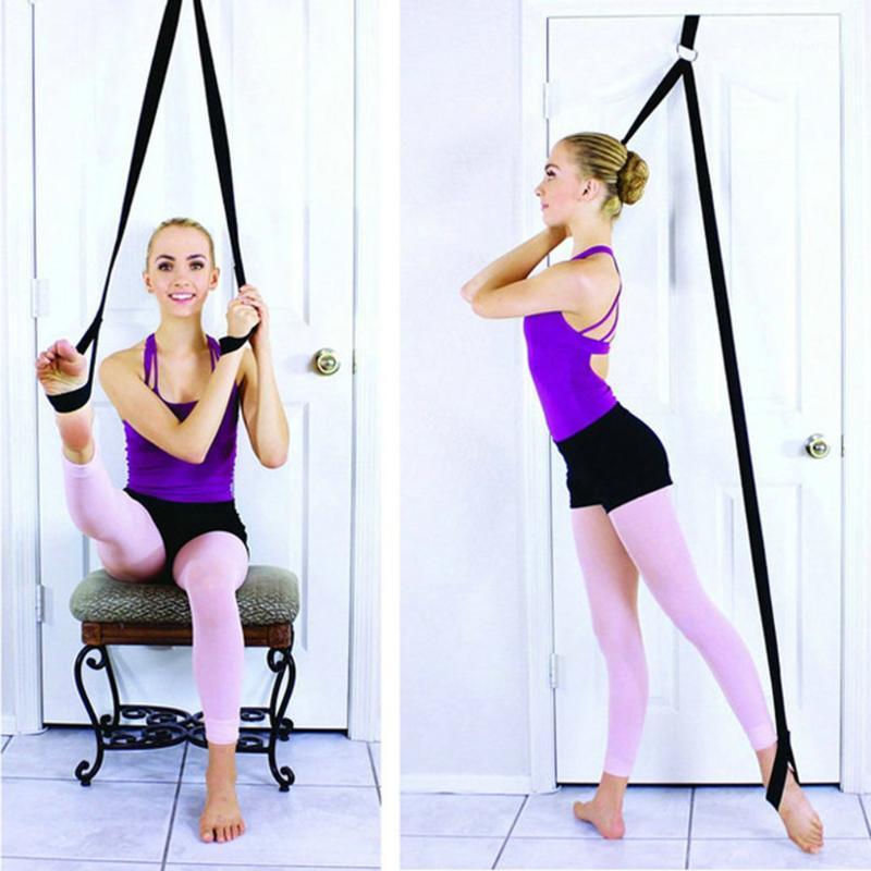 

Trainer Ballet Pilates Yoga Belt Slackline Stretch Band Mat Yoga Strap Training Tools Flex Bar Pull Up Assist Accessories1, Red