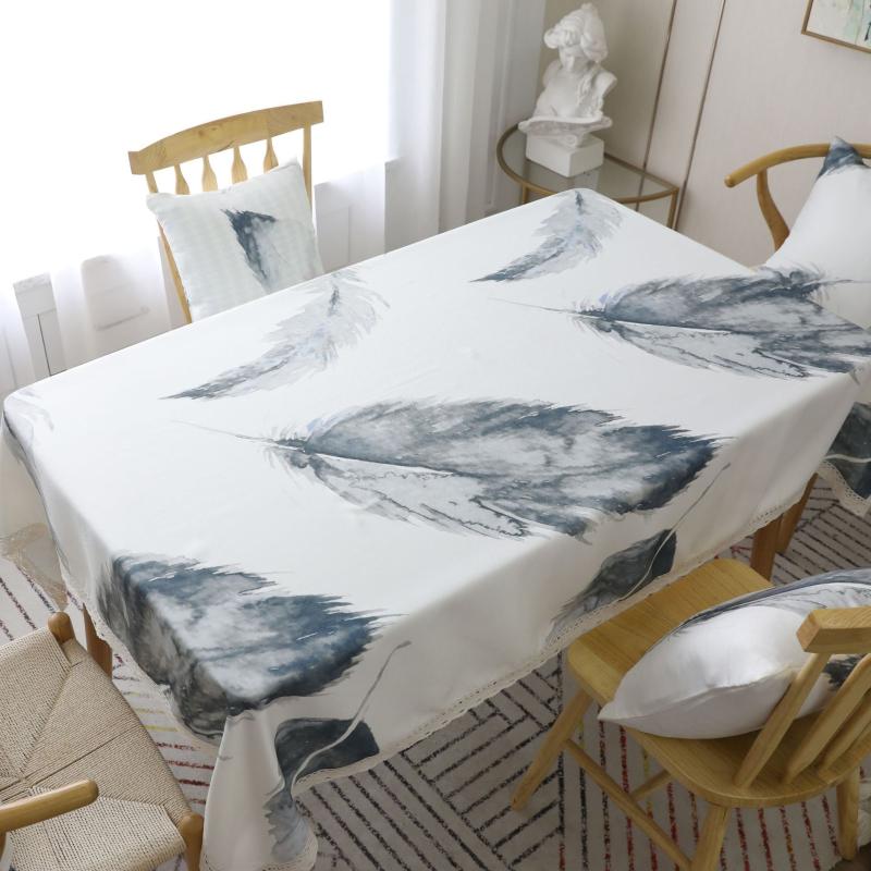 

Polyester American Style Lace Edge Tablecloth Nordic Thick Rectangular Coffee Table Cover Hot Sale Table Cloth Picnic Cloth