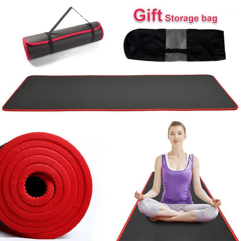 

New 10mm Thickened Non-slip 183cmX61cm NRB Yoga Mat Pilates Exercise Fitness Men Women High Quality Tasteless Pilates Yoga Pads1, Red