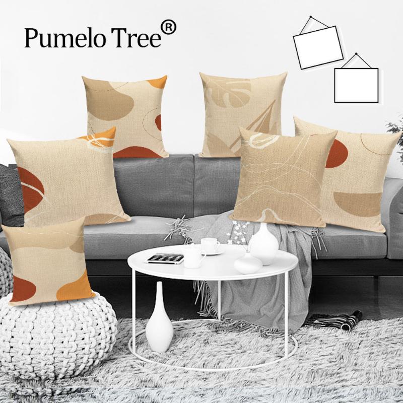 

Shabby Chic Linen Decorative Cushion Covers Retro Simple African Polyester Throw Pillow Case Abstract Cushions Cover Kissenbezug, L2162-3
