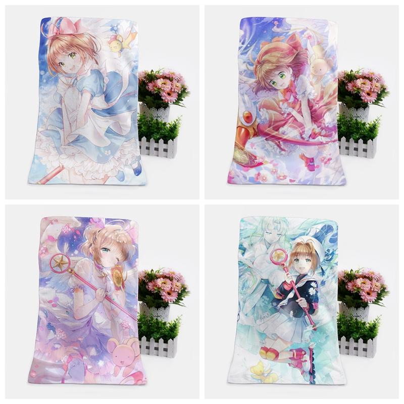 

1PCS Cardcaptor Style Fashion Customized Anime Bath Towels Handkerchief Face Towel Cartoon Washcloth Unisex NEW, See chart