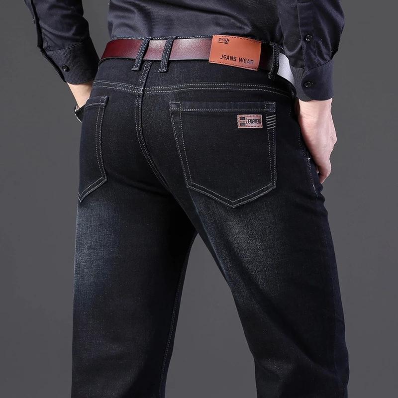 

Big Size High Quality Cotton Stretch Men's Slim Jeans 2020 Spring Brand Clothing Youth Business Casual Straight Pants, 009 blue