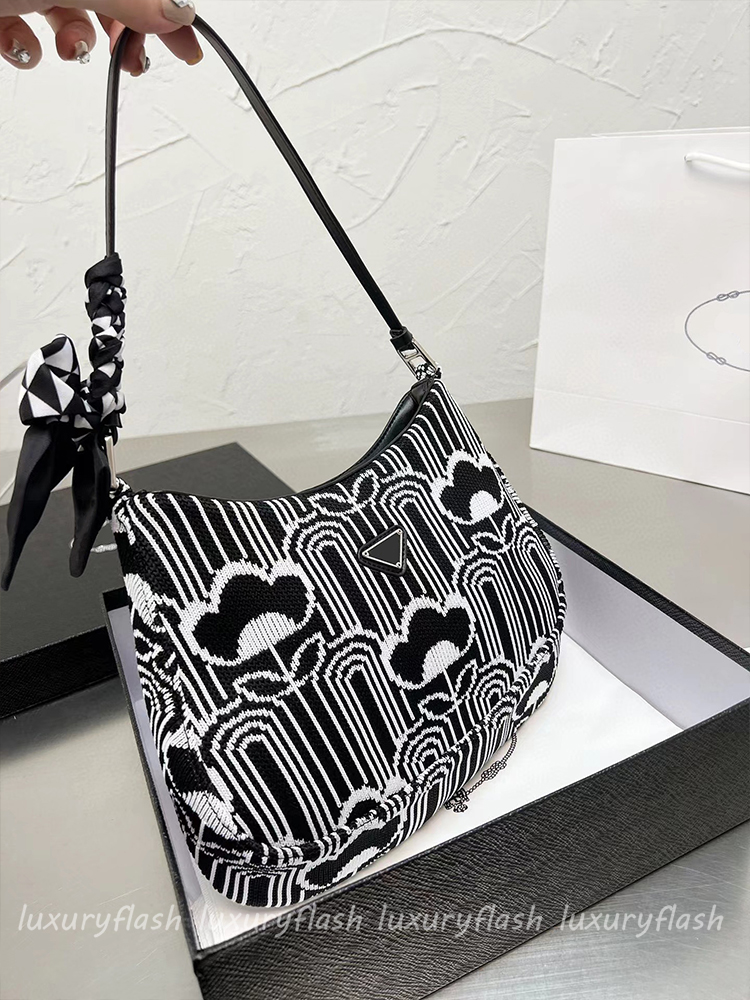 

Cleos 2023 New Womens Designers Shouler Bags Luxurys Vintage Ladies Purses Jacquard 27cm Fashion Handbags Black Hobo Tote Purse