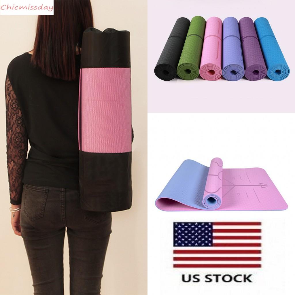 US STOCK 183*61 Yoga Mat with Position Line Non Slip Carpet Mat Household Gym Sports Exercise Pads Eco-friendly Gymnastics Mat FY6171-image-625488872