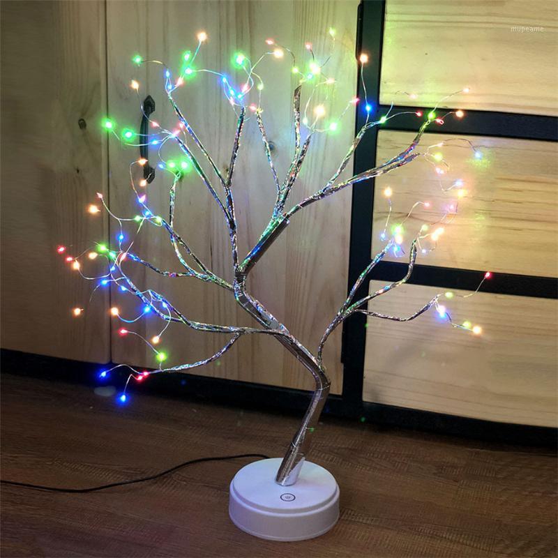 

108 LEDs Fairy Fire Tree Night light Table Lamp for Home Bedroom indoor kids bar Decor Copper wire lights USB Battery Operated1