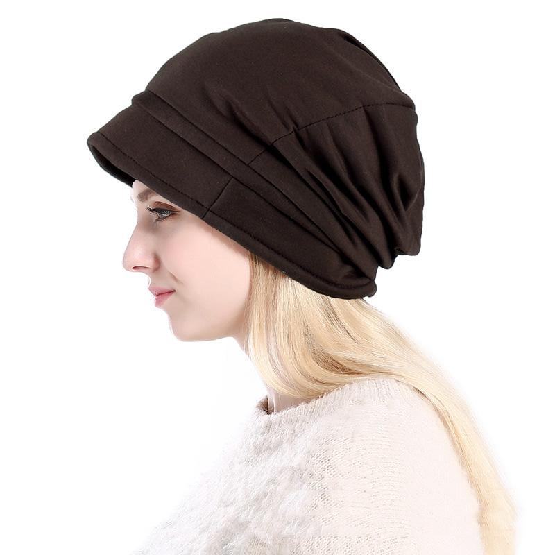 

CHSDCSI Women Casual Autumn Beanie Girls Female Beanies Cotton Hats Fashion High Quality Hat Caps Spring Bonnet, M222 black