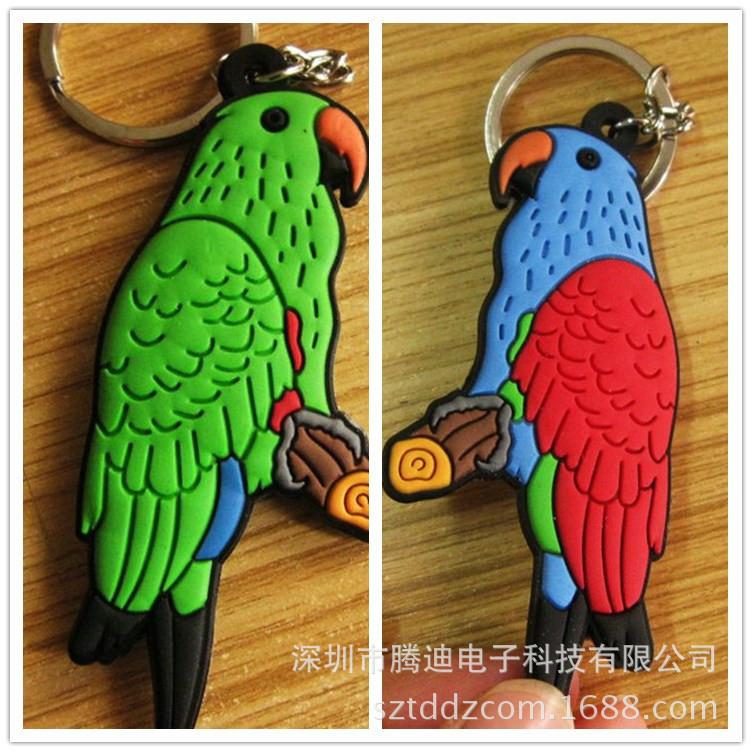 

1PCS Parrot Bird Anime Key Chain PVC Figure Keyring cute Toys Keychain Keyholder Birthday Gifts Unisex NEW