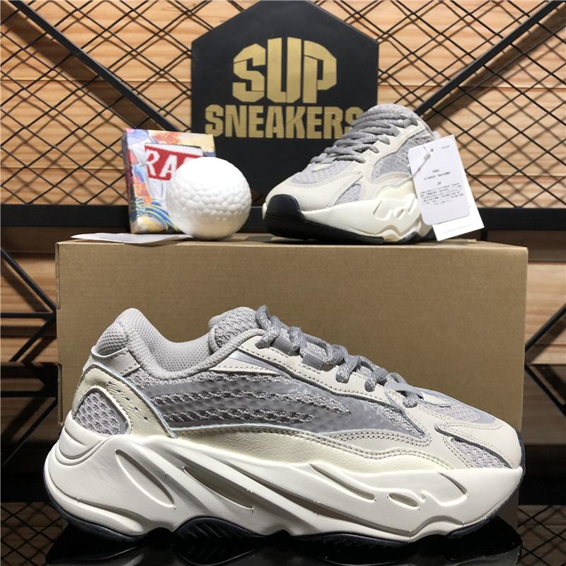 

Top Quality Kanye West Running Shoes 700 Wave Runner Inertia Reflective Tephra Solid Grey Utility Black Men Women Outdoor Shoes With Box, Gift