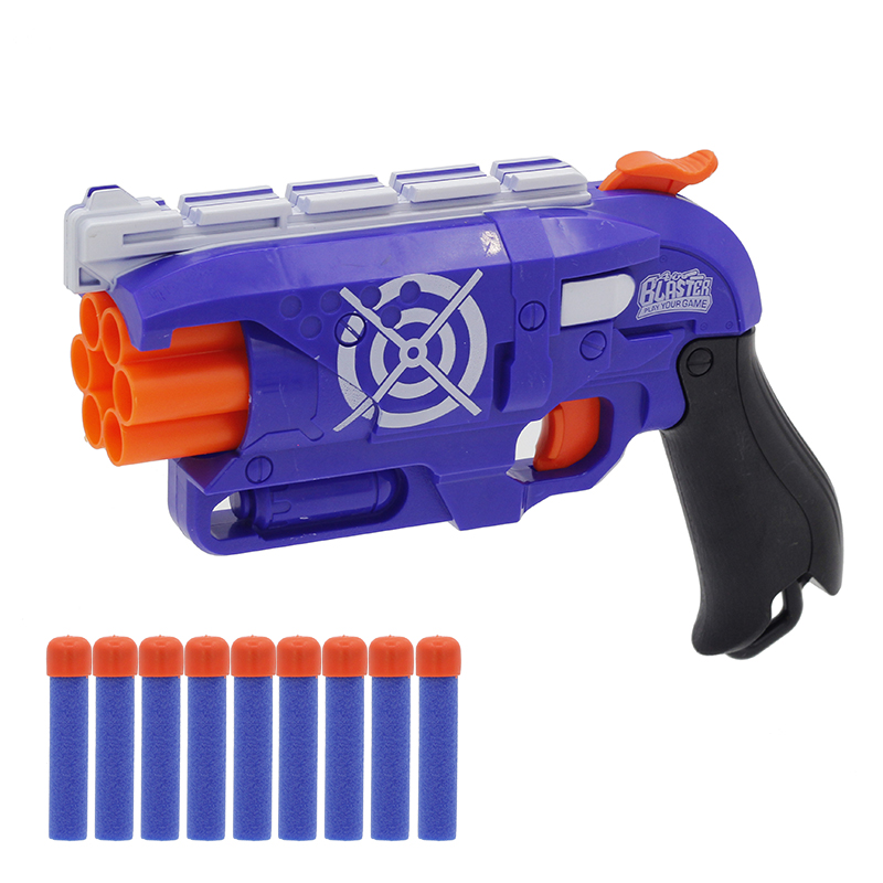 

New Arrival Manual 6-Shot Revolver Soft Bullet Gun Digital Target Recorder Suit for Nerf Bullets Toy Pistol Gun Dart Blaster Toys for kids