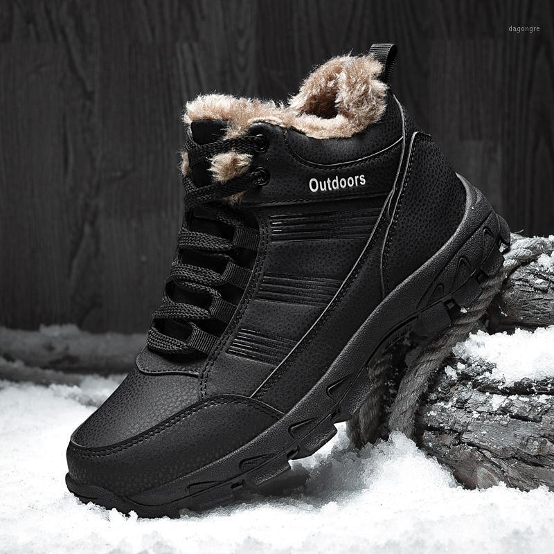 

Whoholl Men Ankle Snow Boots Winter Fur Warm Leather Outdoor Walking Mountain Climbing Waterproof Free Shipping Plus Size Shoes1