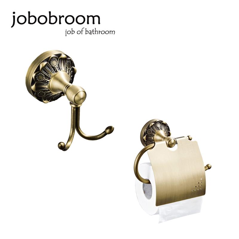 

JOBOBROOM Bathroom Hardware Set And Old Bronze Color Bathroom Accessories Wall Mounted Toilet Paper Holder And Clothes Hook