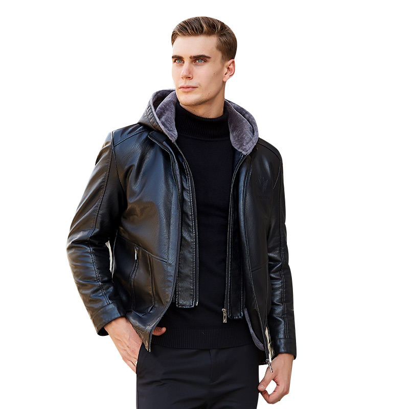 

2020 New Winter See Soft Plutonium Leather Jacket Casual Men's Jackets V7fw, Rufous