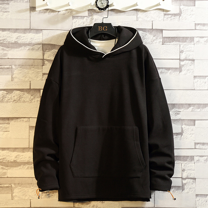 

New Japan Style Casual O-neck 2021 Spring Autumn Black Hoodie Sweatshirt Men's Thick Fleece Hip Hop Skateboard Streetwear Clothes 5u5f, W4144 1