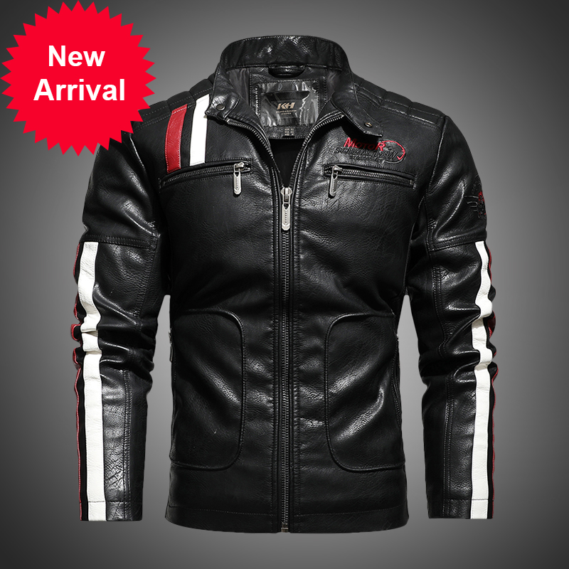 

New men' jacket Solid casual jackets Autumn motorcycle Winter leather moped, Kh198 blue