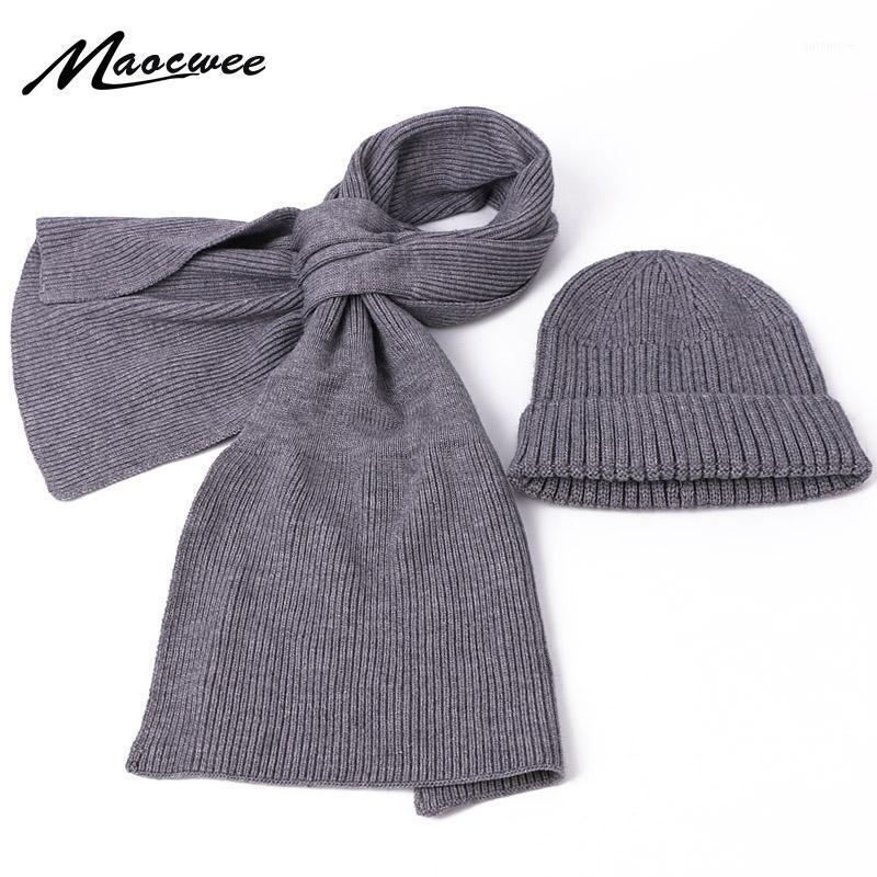 

Children Hat Scarf Set Autumn Winter Skullies Beanie Knitted 2 Pieces Set Solid Color Crochet Striped Bonnet Scarf For Kids1