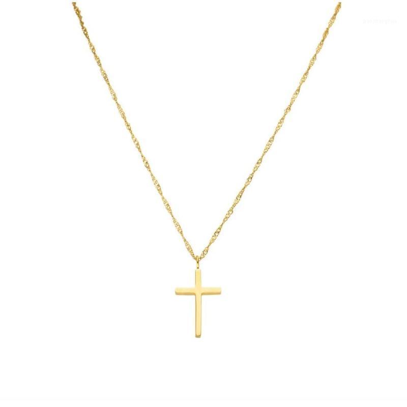 

Mavis Hare Stainless Steel Cross Pendant Necklace With 42+5cm Composed Chain As Fashion Lady Gift Chains, Silver