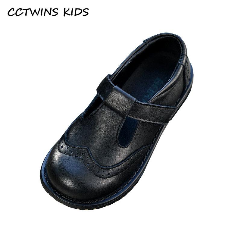 

CCTWINS Kids Shoes 2021 Spring Genuine Leather School Shoes Baby Flats Girls Brand Mary Jane Fashion Black Flat Toddlers GM2740