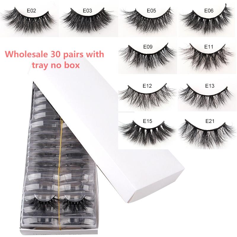 

21 Styles Wholesale 30 Pairs No Box 3D Mink Eyelashes Soft Dramatic Natural Long Eye Lashes Cruelty Free Eyelash Makeup Beauty