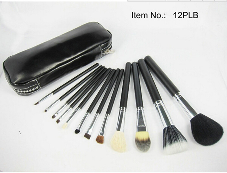 

Free shipping Best quality HOT new 12Pcs/set Professional Makeup Brushes with leather pouch (1Pieces/Lot)