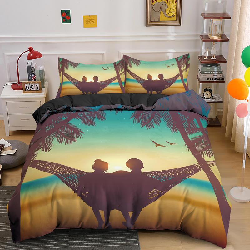 

Sweet Lovers Family Duvet Cover Set King Queen Double Quilt Comforter Covers US AU UK EU Size Bedding Sets 2/3PCS Home Textile, Bss1551