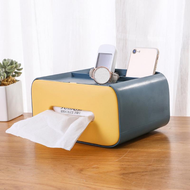 

Home Office Storage Desk Storage Box Multi-Functional Remote Control Case Cosmetic Organizer Holder Suction Paper Tissue Box