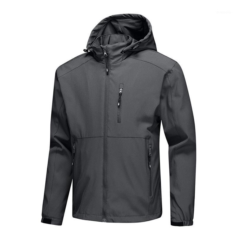 

Four seasons Hiking Jackets Men Windproof Waterproof Hooded softshell Coats Outdoor Camping Climbing Sports Windbreaker1, Black