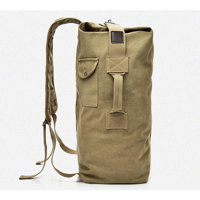 

Outdoor Large Capacity Travel Climbing Tactical Backpack Women Army Canvas Bucket Shoulder Hiking Ski Sports Bag Male1, Armygreen small