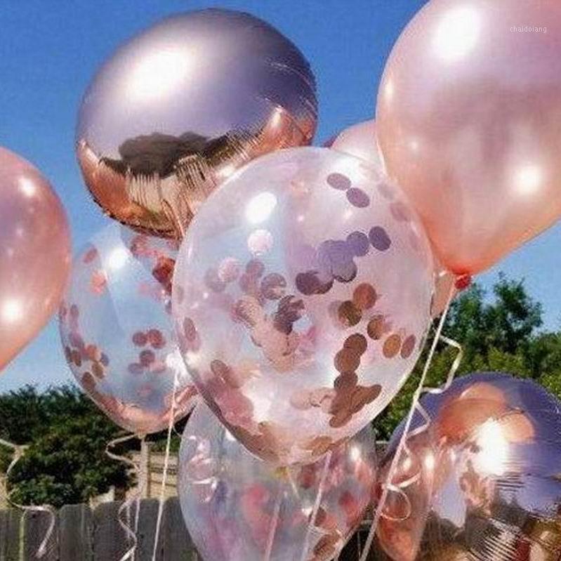 

10inch rose gold latex balloon 12inch rose gold confetti balloon wedding Anniversary decoration birthday party supplies globos1