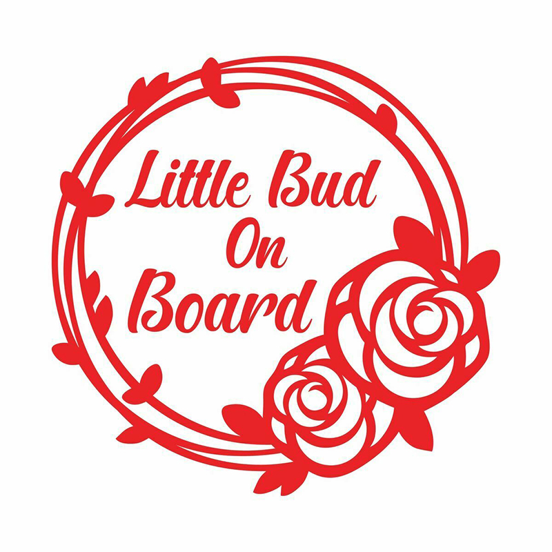 

16.3*16cm Little Bud On Board Baby On Board Decal Truck Decal Funny Car Window Bumper Novelty JDM Drift Vinyl Decal Sticker, Color